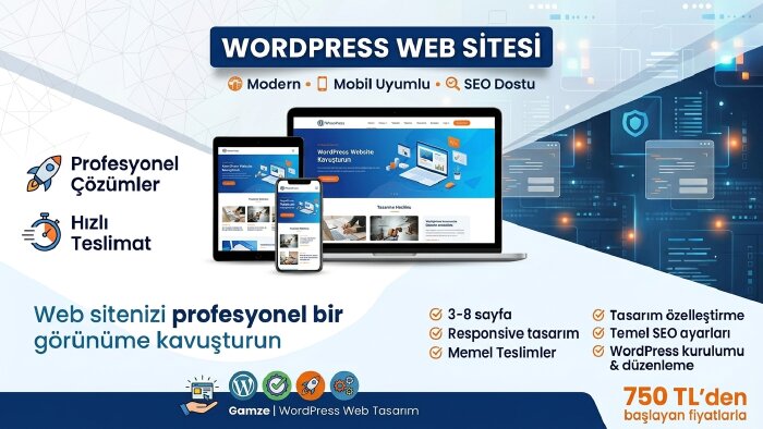 ihtiyacınıza uygun modern WordPress web sitesi oluşturuyorum