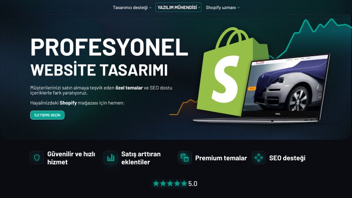 Shopify ile profesyonel e ticaret mağazası oluşturabilirim