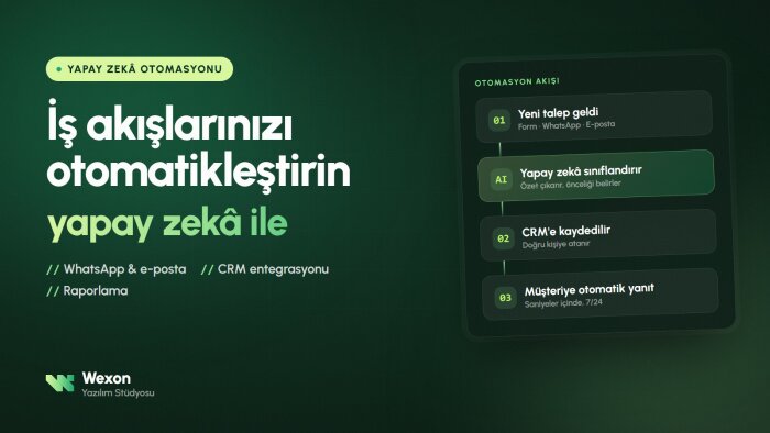 iş akışlarınızı yapay zekâ ile otomatikleştiririm