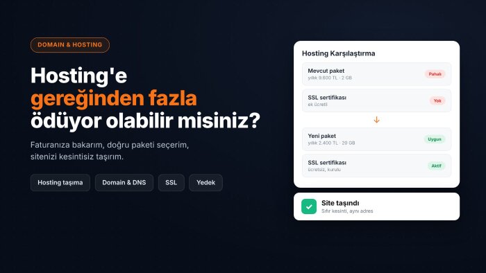 sitenizi yeni hostinge taşır, domain ve SSL'i kurarım