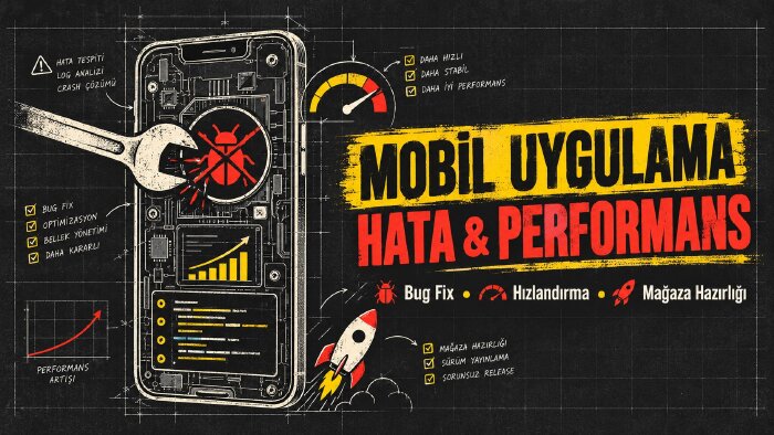 mobil uygulama hatalarını düzeltir ve hızlandırırım