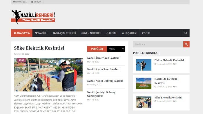 nazillirehberi.com sitemde tanıtım yazısı yayınlarım