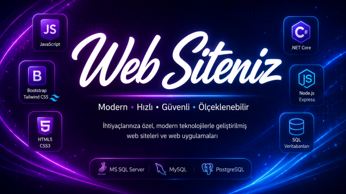 ihtiyacınıza özel modern ve şık web sitesi yapabilirim