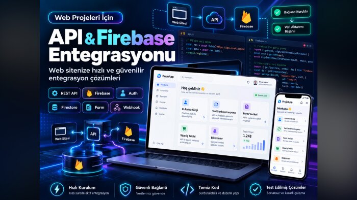 web sitenize API ve Firebase entegrasyonu yapabilirim