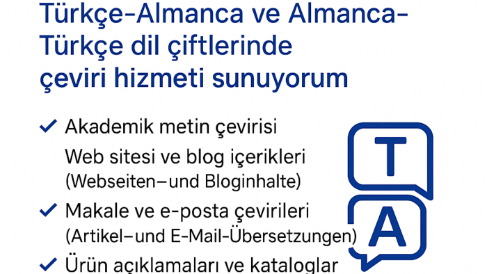 Almanca - Türkçe çeviriler yaparım