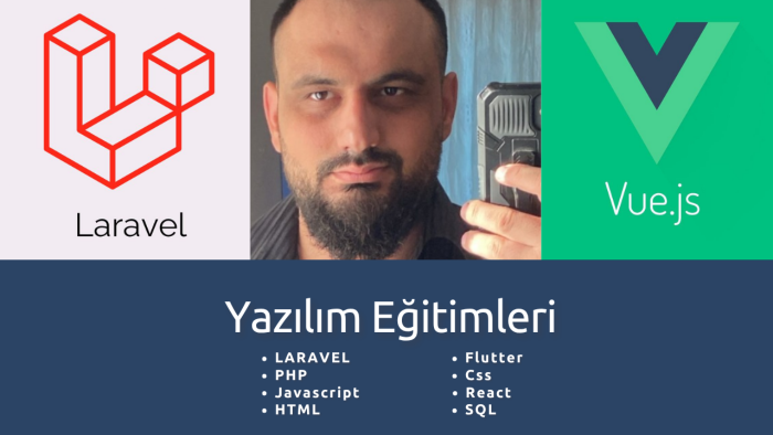 Php , Vue, React, Javascript, Flutter dersleri verebilirim