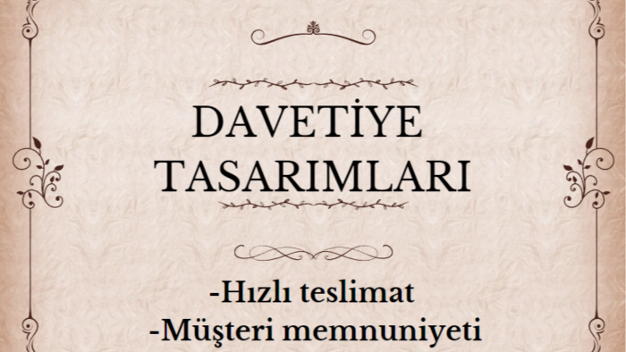 sizin için özgün ve şık davetiyeler tasarlıyorum