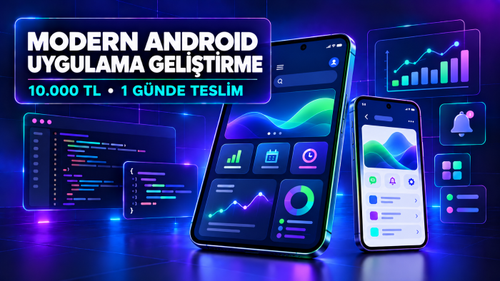Android için modern mobil uygulama geliştiririm