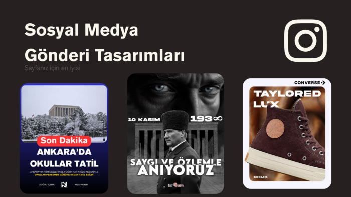 Instagram için modern sosyal medya tasarımları yaparım