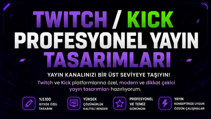 sizler için Kick platformlarına özel tasarımlar yapıyorum