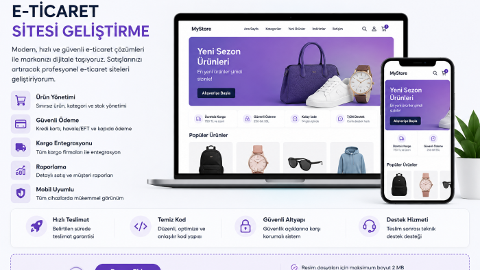 modern ve özel e-ticaret siteleri geliştiririm