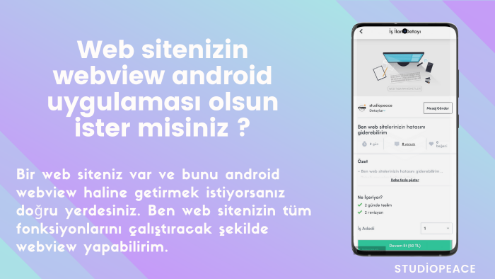 websitenizin android uygulamasını webview olarak yapabilirim