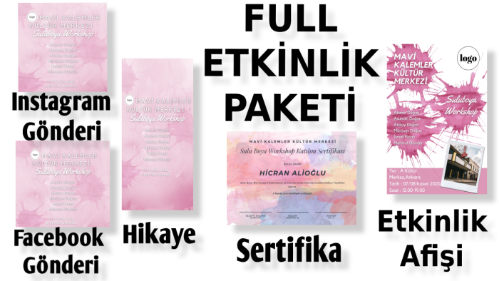 etkinlikler için medyalar tasarlayabilirim
