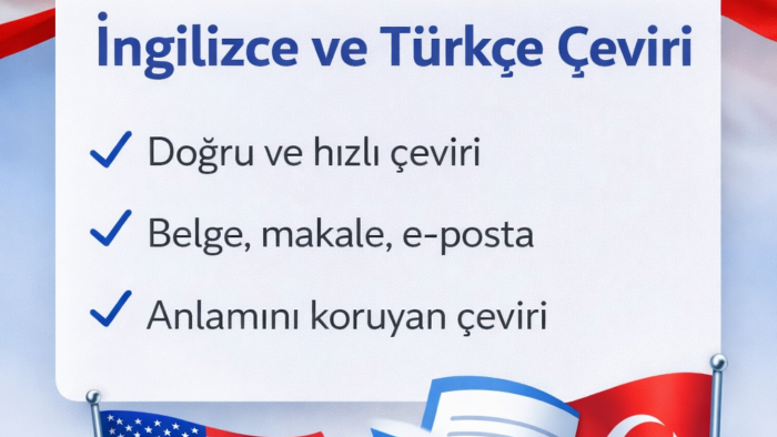 İngilizce - Türkçe profesyonel çeviri yaparım