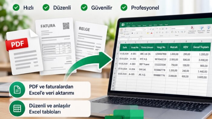 PDF ve faturalarınızı Excel'e düzenli şekilde aktarırım