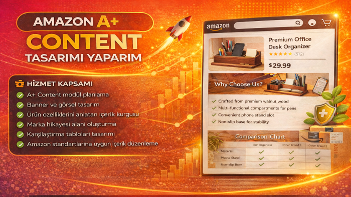 Amazon A+ Content tasarımı yaparım