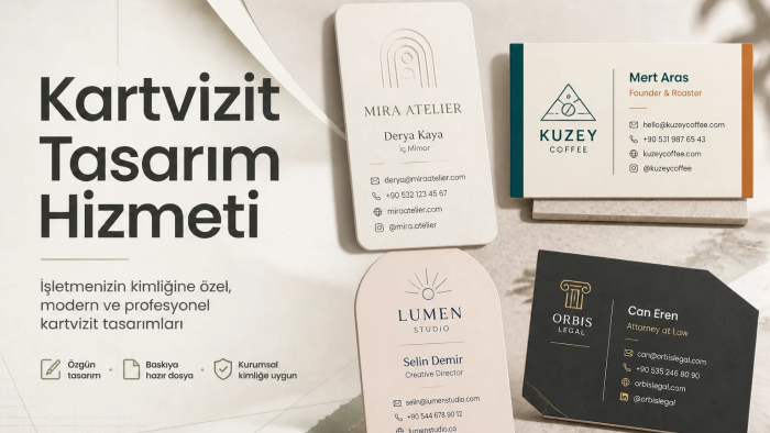 markanız için modern ve çift taraflı kartvizit tasarlarım