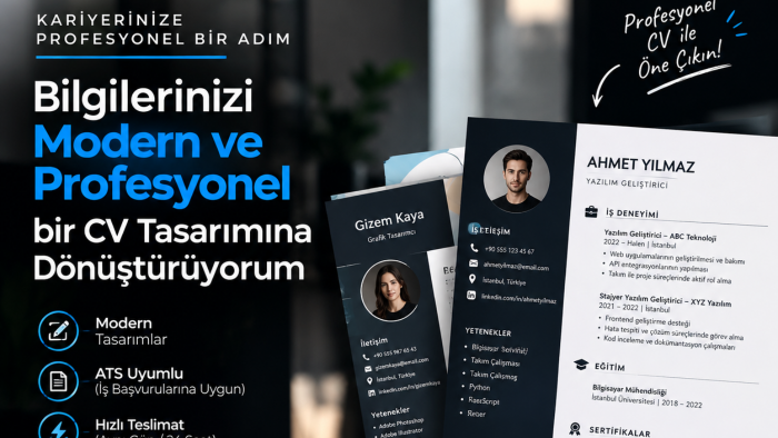 bilgilerinizi profesyonel bir CV tasarımına dönüştürüyorum