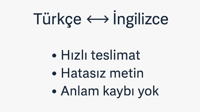 hızlı ve profesyonel çeviri yapabilirim
