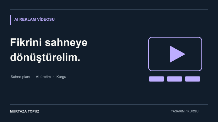 markanıza özel AI reklam ve tanıtım videosu hazırlarım