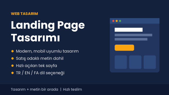 markanız için modern ve mobil uyumlu landing page yaparım
