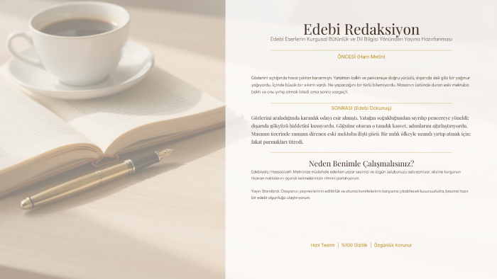 edebi metinlerinizi kurgu ve dil yönünden düzenlerim