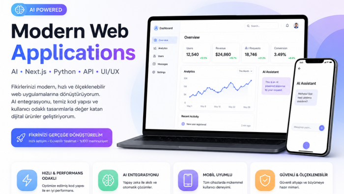 yapay zekâ destekli modern web uygulamaları geliştiririm