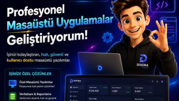 işletmenize özel masaüstü uygulamaları geliştiririm