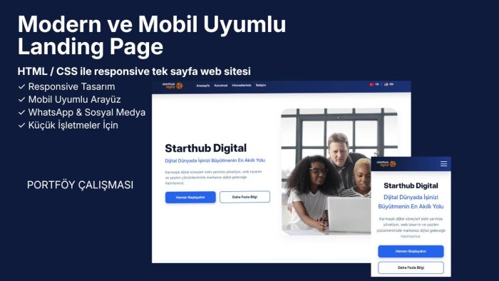 mobil uyumlu özel landing sayfası hazırlarım