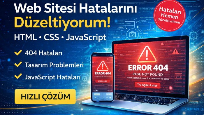web sitenizdeki teknik sorunları çözerim