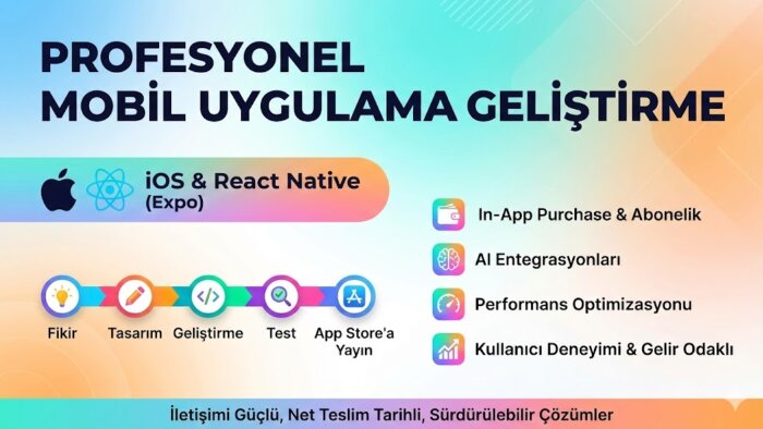 iOS ve React Native ile mobil uygulama geliştiririm