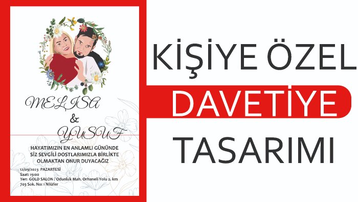 kişiye özel davetiye tasarımı yaparım