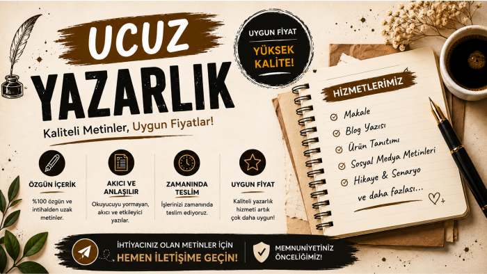 yapay zeka kullanmayan bir yazarım her türlü metini yazarım