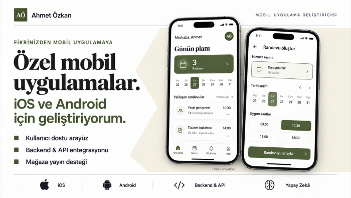 iOS ve Android için özel mobil uygulama geliştiririm