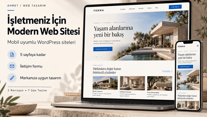 işletmeniz için modern bir web sitesi hazırlarım