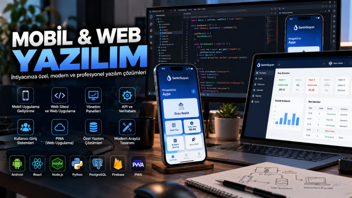 mobil uygulama, web sitesi ve özel yazılım geliştiririm