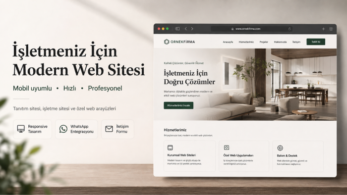 işletmeniz için modern ve mobil uyumlu web sitesi tasarlarım