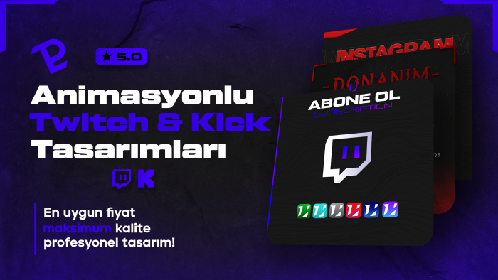 twitch ve kick kanalınız için animasyonlu tasarım yapıyorum