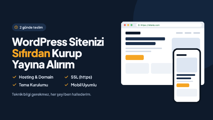 sıfırdan WordPress web sitenizi kurup yayına alırım