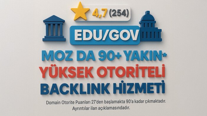 sizlere yüksek otoriteli edu backlink çalışması yaparım