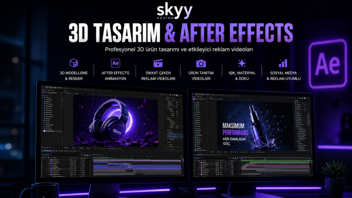 after effects ile 3d ürün reklamı videoları hazırlıyorum