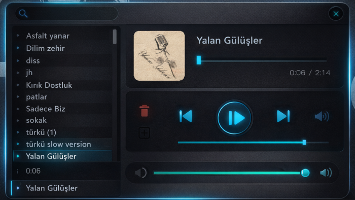 size özel kişiselleştirilebilir müzik oynatıcı yapıyorum
