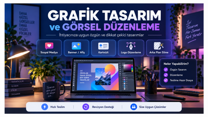 size özel grafik tasarım ve görsel düzenleme yapıyorum