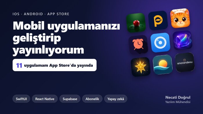 iOS ve mobil uygulamanızı sıfırdan geliştirip yayınlarım