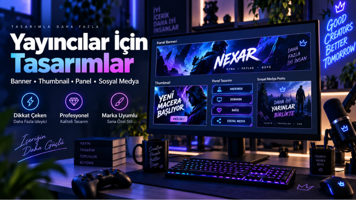 yayıncılar için profesyonel görsel tasarımları hazırlarım