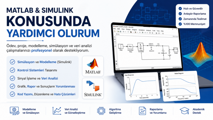 Matlab ve Simulink ile modelleme ve analiz yaparım