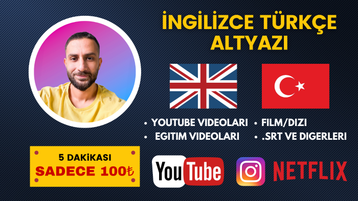 videolarınıza Türkçe ve İngilizce altyazı eklerim