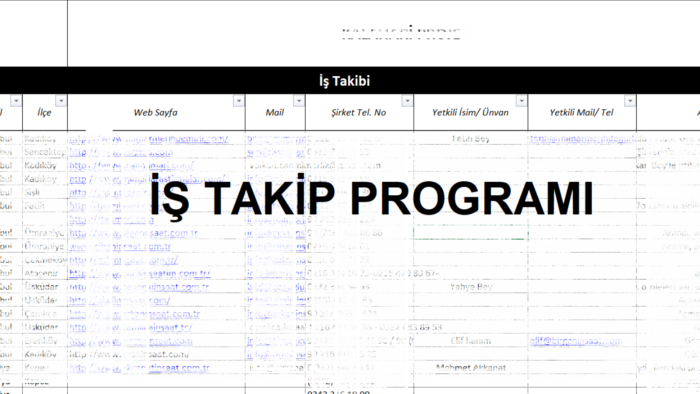 excel ile istediğiniz iş takip programını yapabilirim