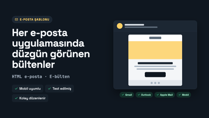 HTML e-posta şablonu kodlarım