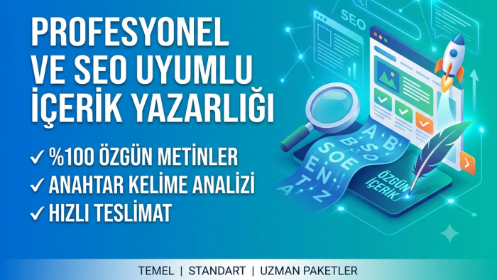 web siteniz için seo uyumlu ve özgün içerikler yazabilirim